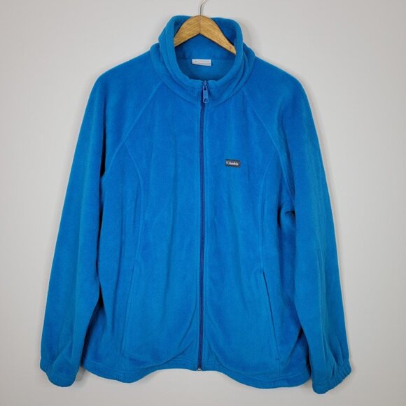 Columbia Womens Blue Benton Springs Fleece Jacket Size 2X Zip Pockets Cozy Warm - Picture 1 of 10